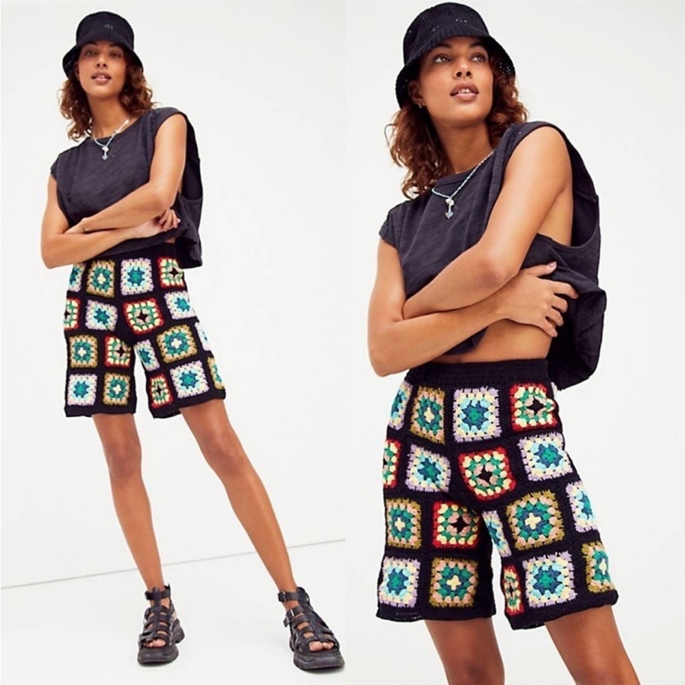 Free People x Flook Frances Crochet Shorts Size Medium NWT
